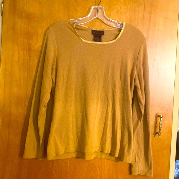 Denim&Co. Womans LS Sweater Mustard Color Size S - Picture 1 of 3